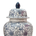 Navy Blue Floral Ginger Jar Lidded Jar