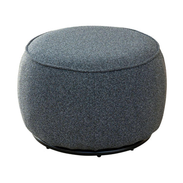 Nigella Ottoman in Comet Night Sky fabric with swivel base and piped edge