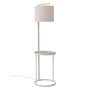 Nivo Standing Floor Lamp with Side Table White Cotton Shade Combo