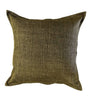A square 60x60cm olive scatter cushion polyester linen fabric in moss green colour.