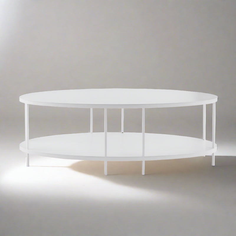 Modern Oval Coffee Table in White Finish by Woodka Interiors