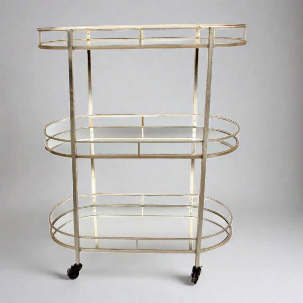 Oval 3 Tier Drinks Trolley by Woodka Interiors 