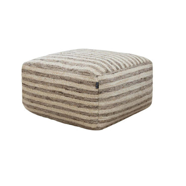 Paralla striped ottoman with a beige and nut pattern 