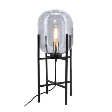 Pedestal Smokey Table Lamp