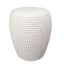Perla Side Table White ceramic finish table  raised bubble-dot texture