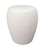 Perla Side Table White ceramic finish table  raised bubble-dot texture