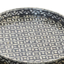 Petal Round Capiz Ottoman Tray Set in Black By Woodka Interiors