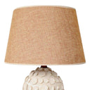 Elegant ceramic lamp bedside with petal design and beige shade