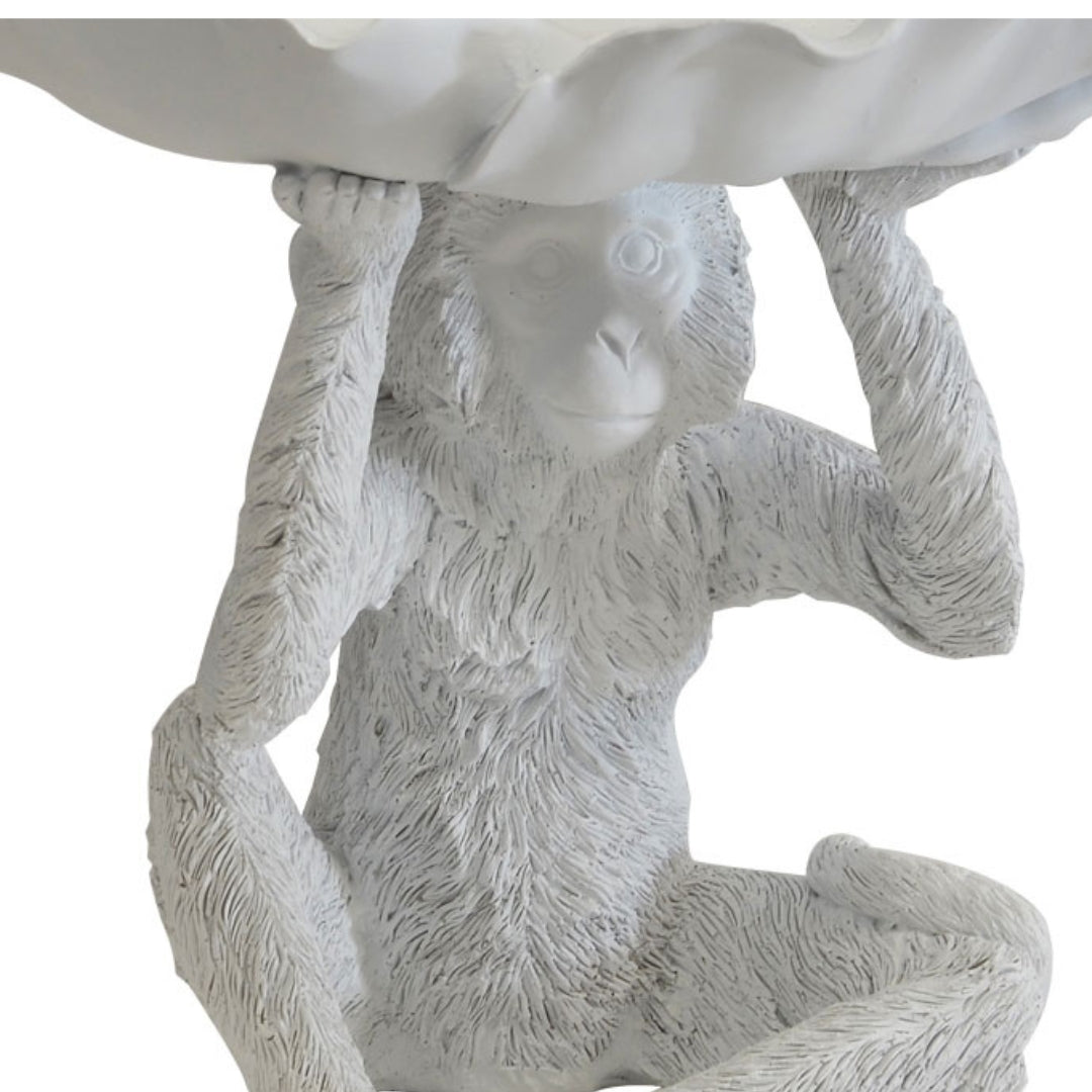 Petal White Monkey Bowl textured details and an artistic design,