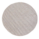 Pindo round outdoor rug textured with a subtle pattern by Woodka Interiors