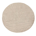 Pindo round outdoor rug textured with a subtle pattern from Woodka Interiors