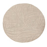 Pindo round outdoor rug textured with a subtle pattern from Woodka Interiors
