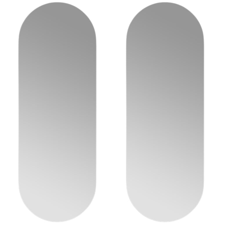 Birch-backed frameless wall mirrors in organic pod shape set of 2