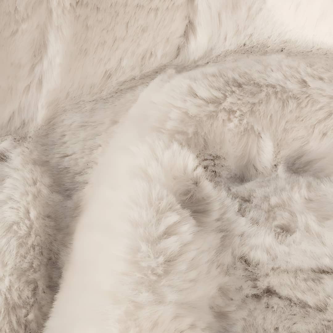 Snowfox Fur Throw in Polor, deluxe decor, luxury home accessory By Woodka Interiors
