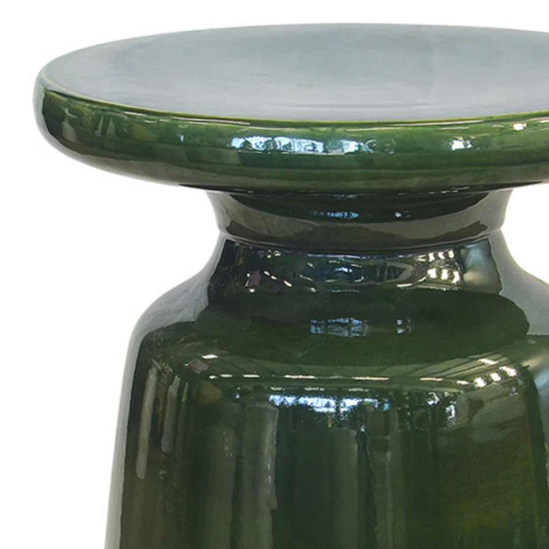 Portobello Green Ceramic Side Table Round top side table  in green