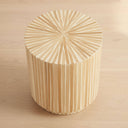 side table with a sunburst design and a mother of pearl finish 