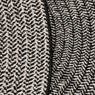 Close-up of white detailing on dark Radius Outdoor Rug in Onyx