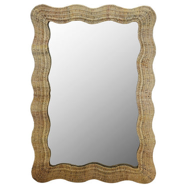 Create warmth and style with this natural wall mirror, perfect for enhancing any room, available online at Woodka Interiors South Africa.