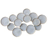 Rattan Metal Wall Decor, A collection of white and gold circles elegantly arranged on a white surface, showcasing modern luxury and artistic design.