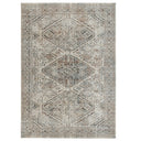 Remnant rug in oxide distressed Persian-inspired area rug in earthy neutrals made from 100% recycled polyester at Woodka Interiors.