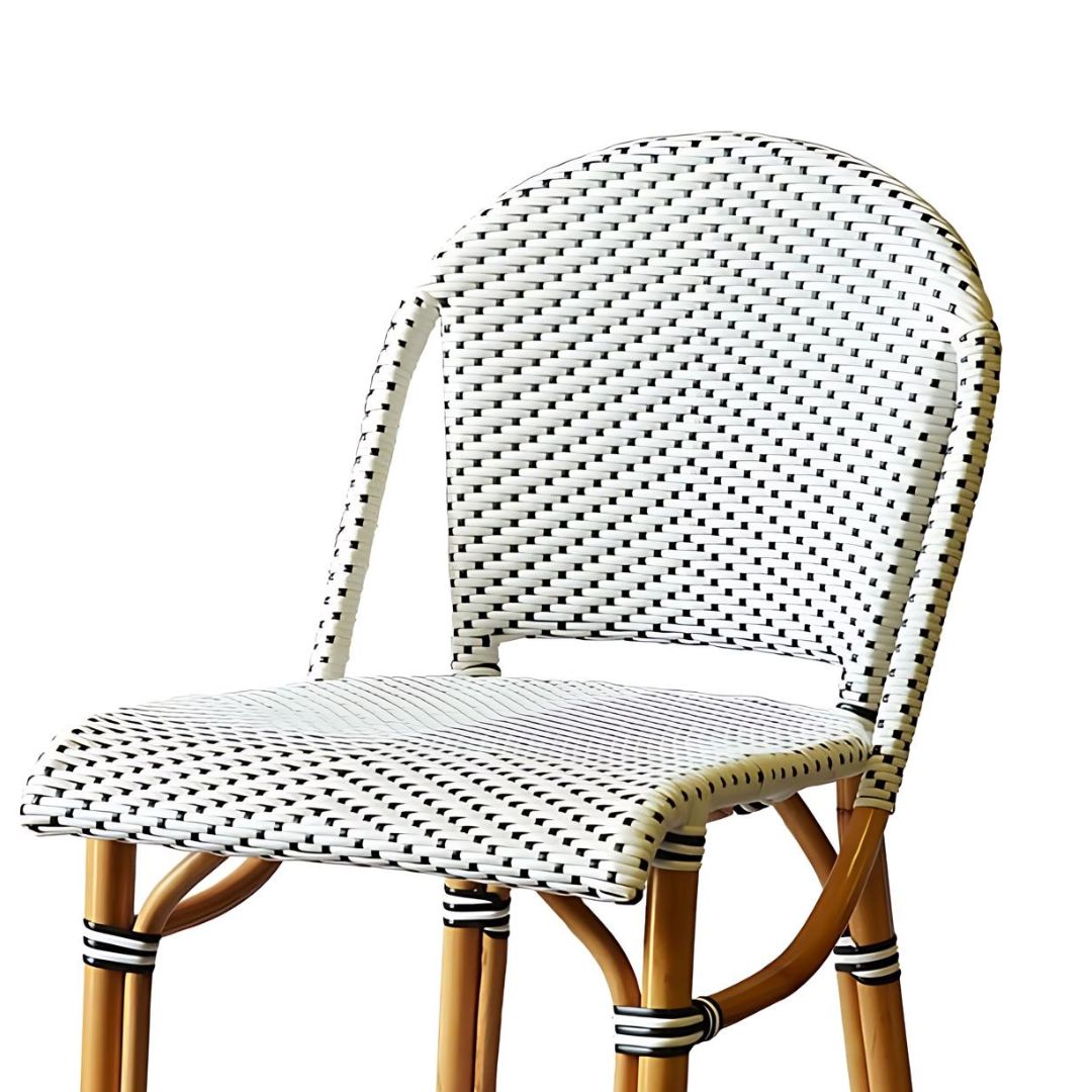 Riviera Bistro Counter Stool with natural rattan frame and woven seat.