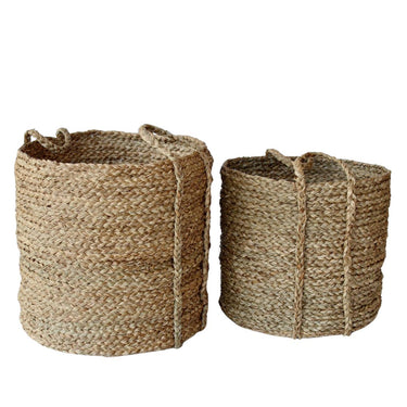 Round Seagrass Baskets – Set of 2 | Natural Woven Storage