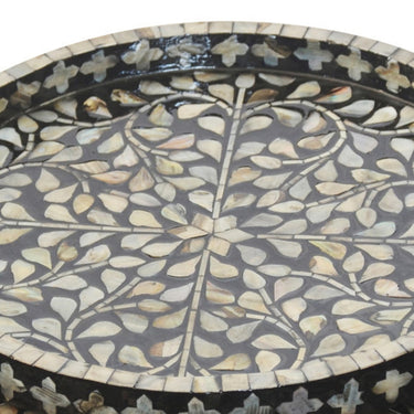 Round Vine Capiz Ottoman Tray | Decor Trays 