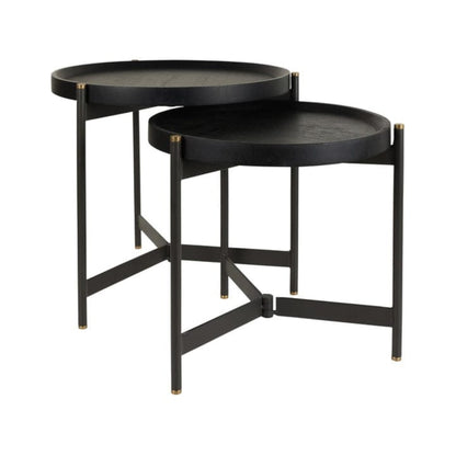 Roundhouse Side Nesting Tables in Onyx By Woodka Interiors