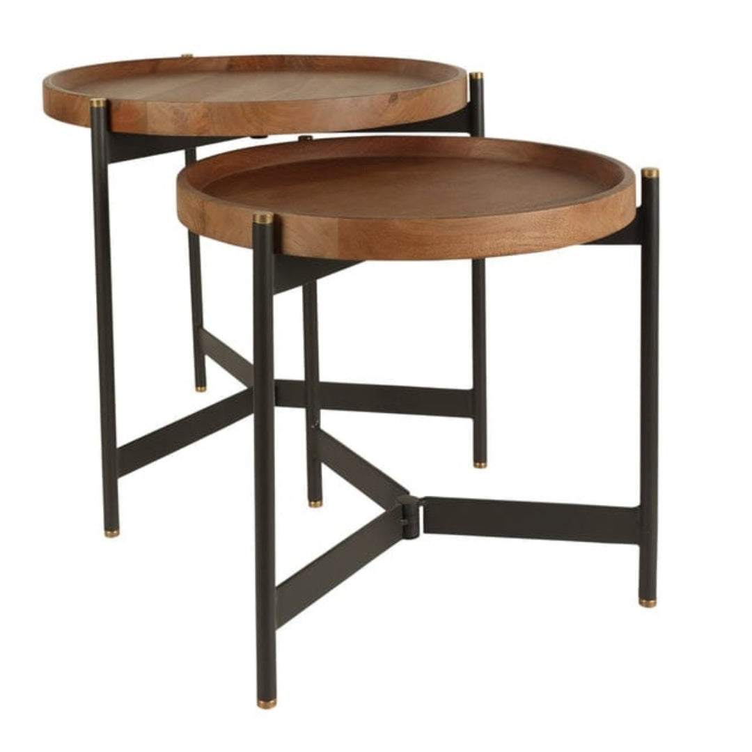 Roundhouse Side Nesting Tables in Nutmeg By Woodka Interiors