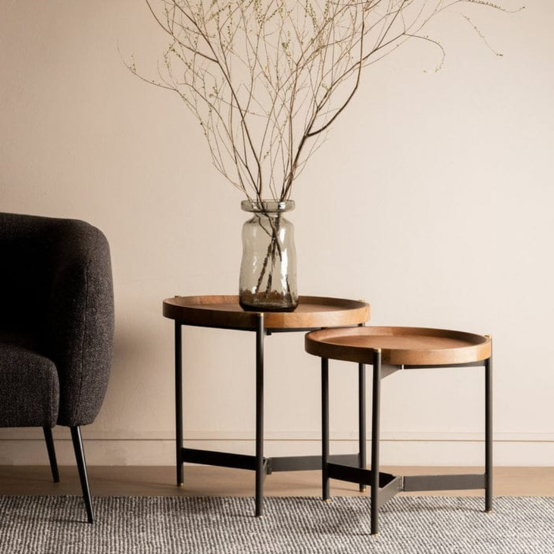 Roundhouse Side Nesting Tables in Living Room