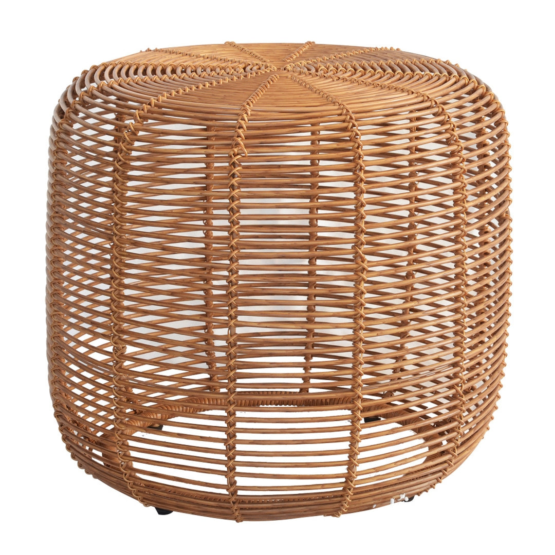 Safari Natural Synthetic Rattan Stool by Woodka Interiors