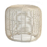 Safari White Synthetic Rattan Stool by Woodka Interiors