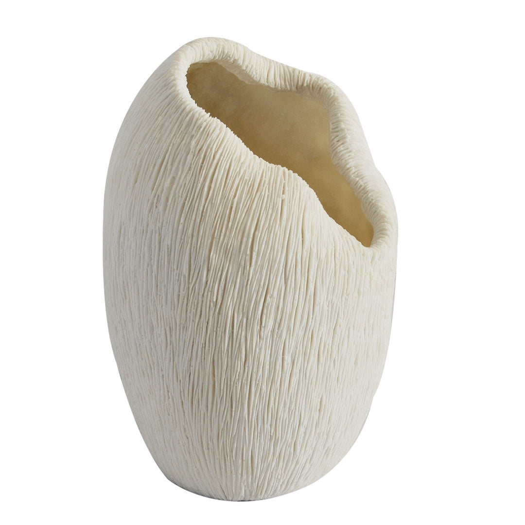 Scalloped Coral White Vase 