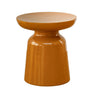 Saffron High-gloss mustard enamel steel side table with a mushroom silhouette.