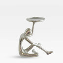 Raw Silver Candle Holder shaped like a person