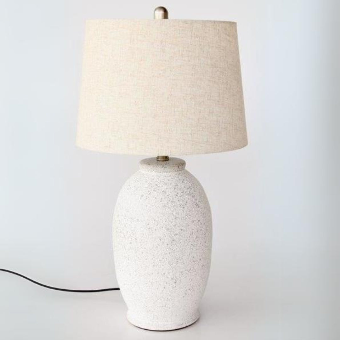 Speckled White Ceramic Table Lamp | Luxury Lamp