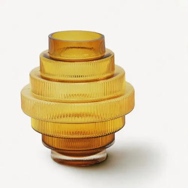  steps amber glass vase 