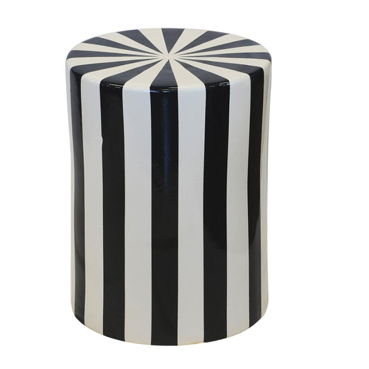 Striped Accent Stool By Woodka Interiors