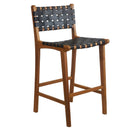 Suliwa Black Leather Strap Counter Stool 