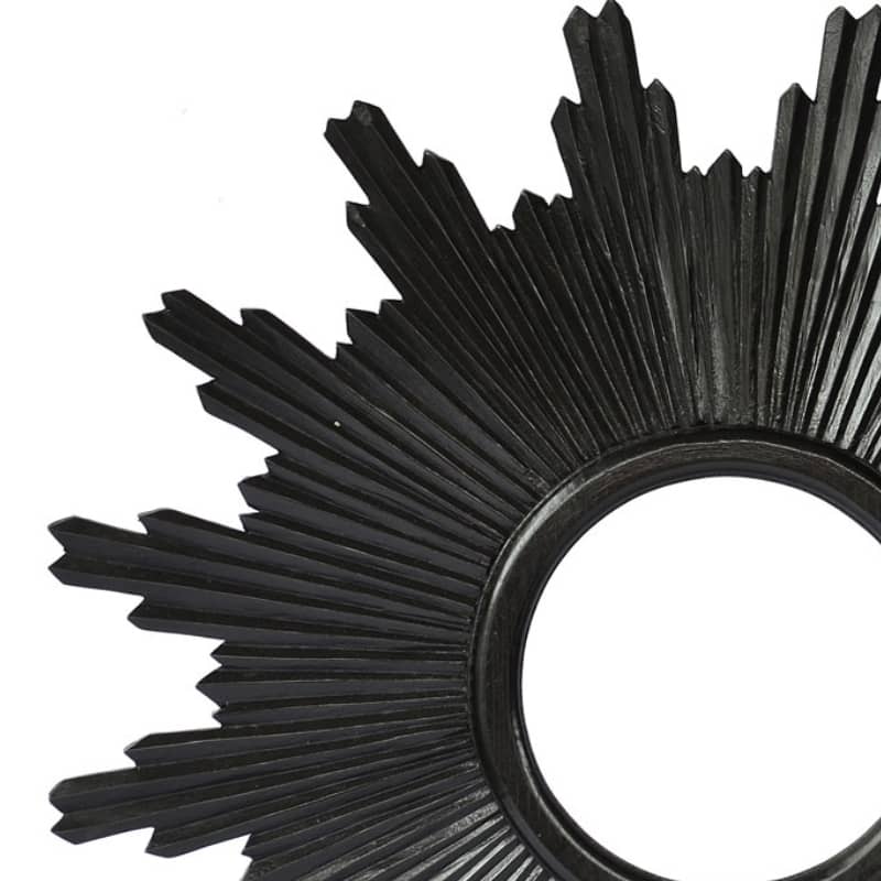 Sunburst Black Carved Wooden Frame