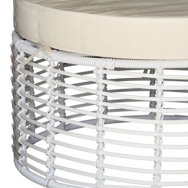  Synthetic Rattan Ottoman with Cushion