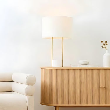 Table Lamp Yves Gold with Marble Base by Woodka Interiors