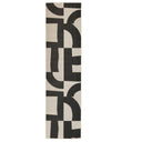 Talon fully outdoor polypropylene runner with a geometric design in black