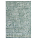 tangram outdoor rug in hunter with geometric design.
