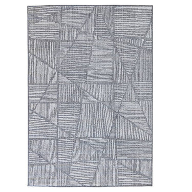 Reversible geometric outdoor rug showing the smoke option