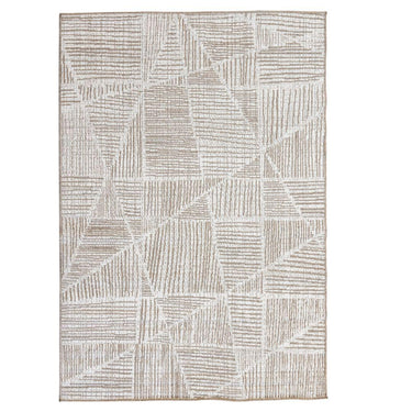 Tangram outdoor rug  with geometric design in twill