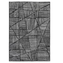 Tangram outdoor rug with geometric design in inkwell