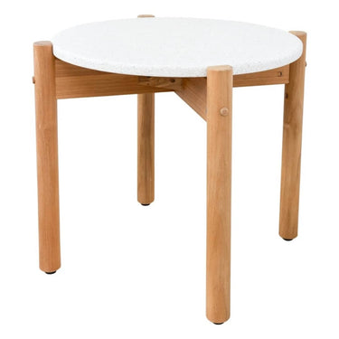 Terrazzo Teak Side Table