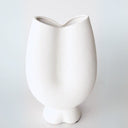 Textured White Ceramic Vase