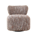 Thalia Swivel Chair in Clarisse Goji featuring a textured rust and brown multi-tonal woven fabric.